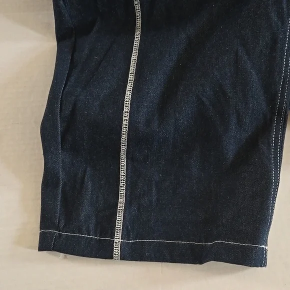 Men's Denim Jumpsuit with White Stitching - Picture 7 of 9